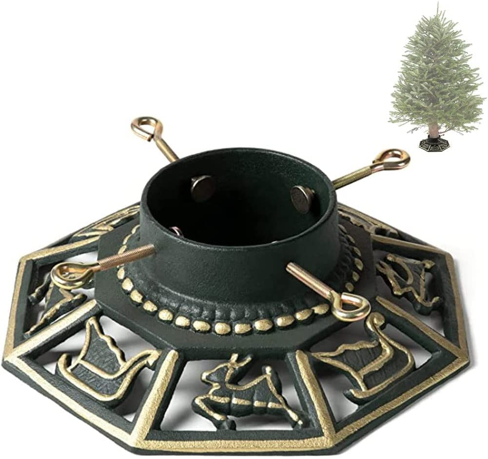 Ventray Christmas Tree Stand with Water Reservoir, 13.66X13.66X5.51 Inches,Classic Heavy Duty Universal Xmas Tree Artificial Trunks Stand Pine Tree Base Holder for Real Trees,Deer Home & Garden > Decor > Seasonal & Holiday Decorations ventray Octagon