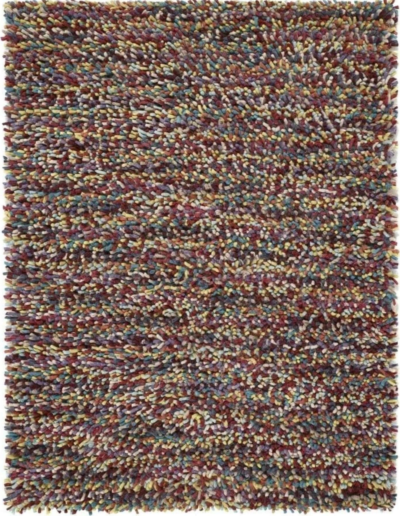 Rocks Rainbow Shaggy Pile Wool Rug