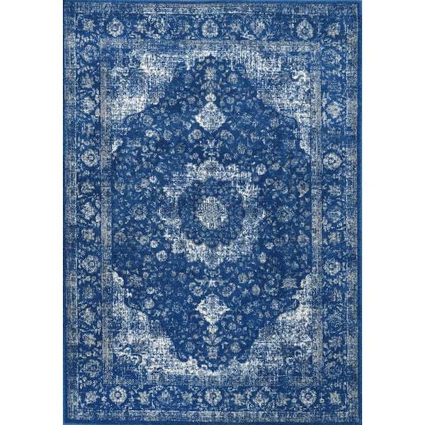 5 ft. x 8 ft. Area Rug Oriental Polypropylene Persian Dark Blue