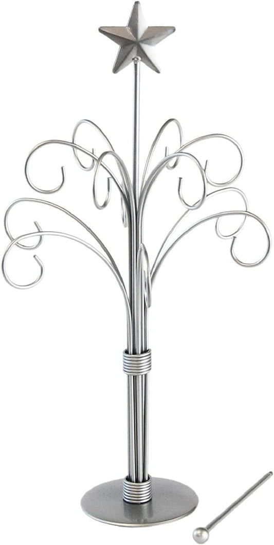 TRIPAR Silver Finish 12 Arm Ornament Tree Stand Christmas Holiday Tree with Changeable Top