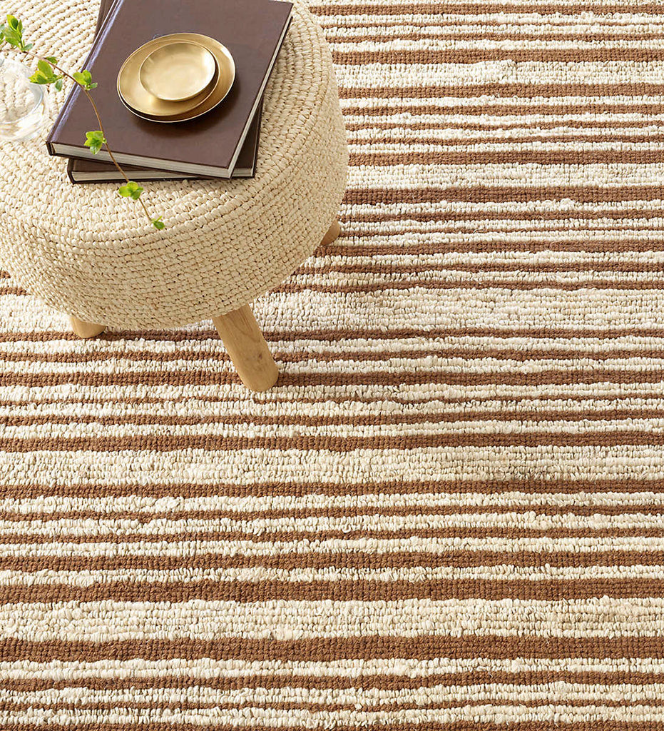 Calder Stripe Caramel Woven Jute Rug