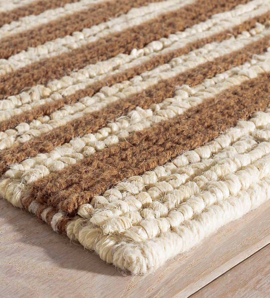 Calder Stripe Caramel Woven Jute Rug