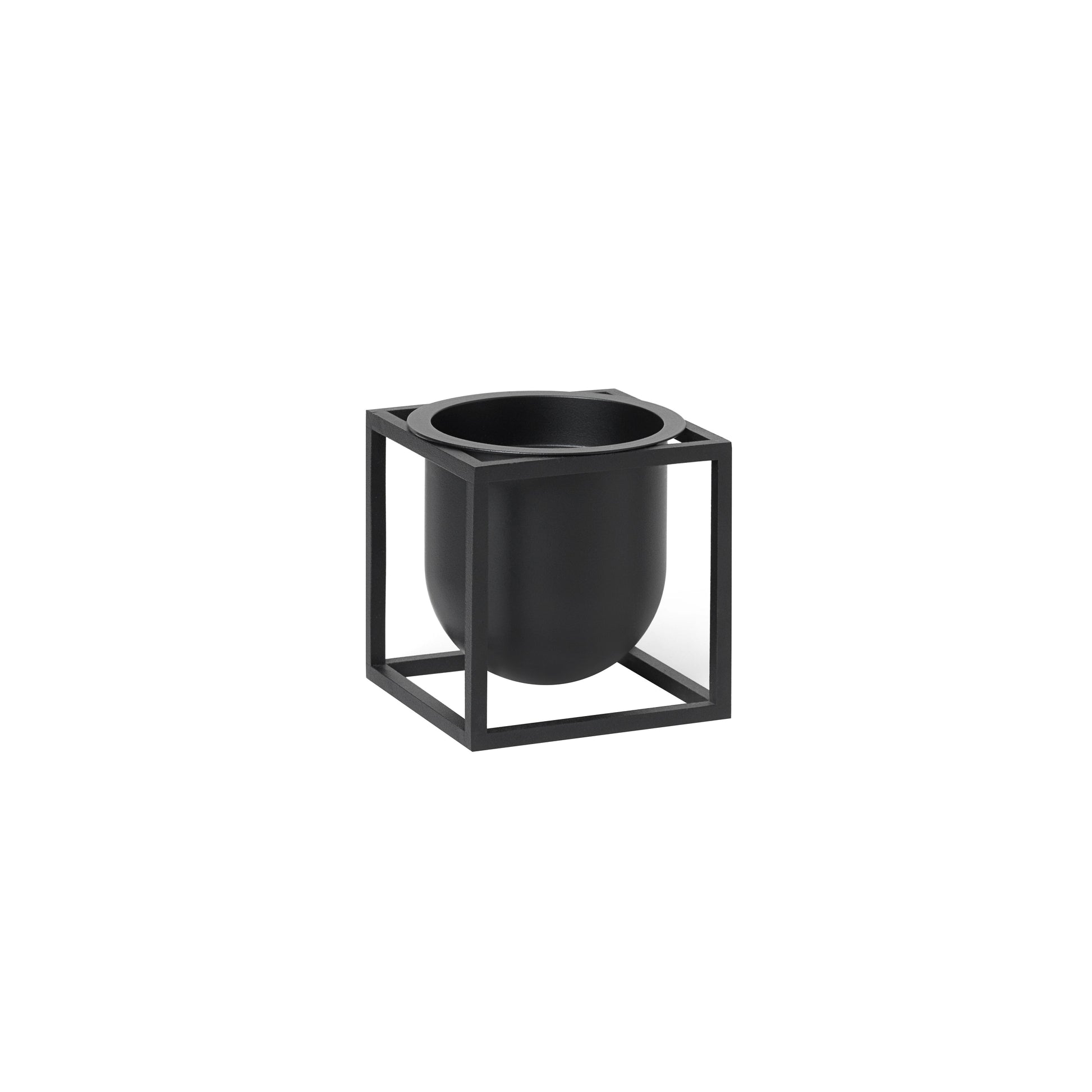 Kubus Flowerpot: Small - 3.9" + Black