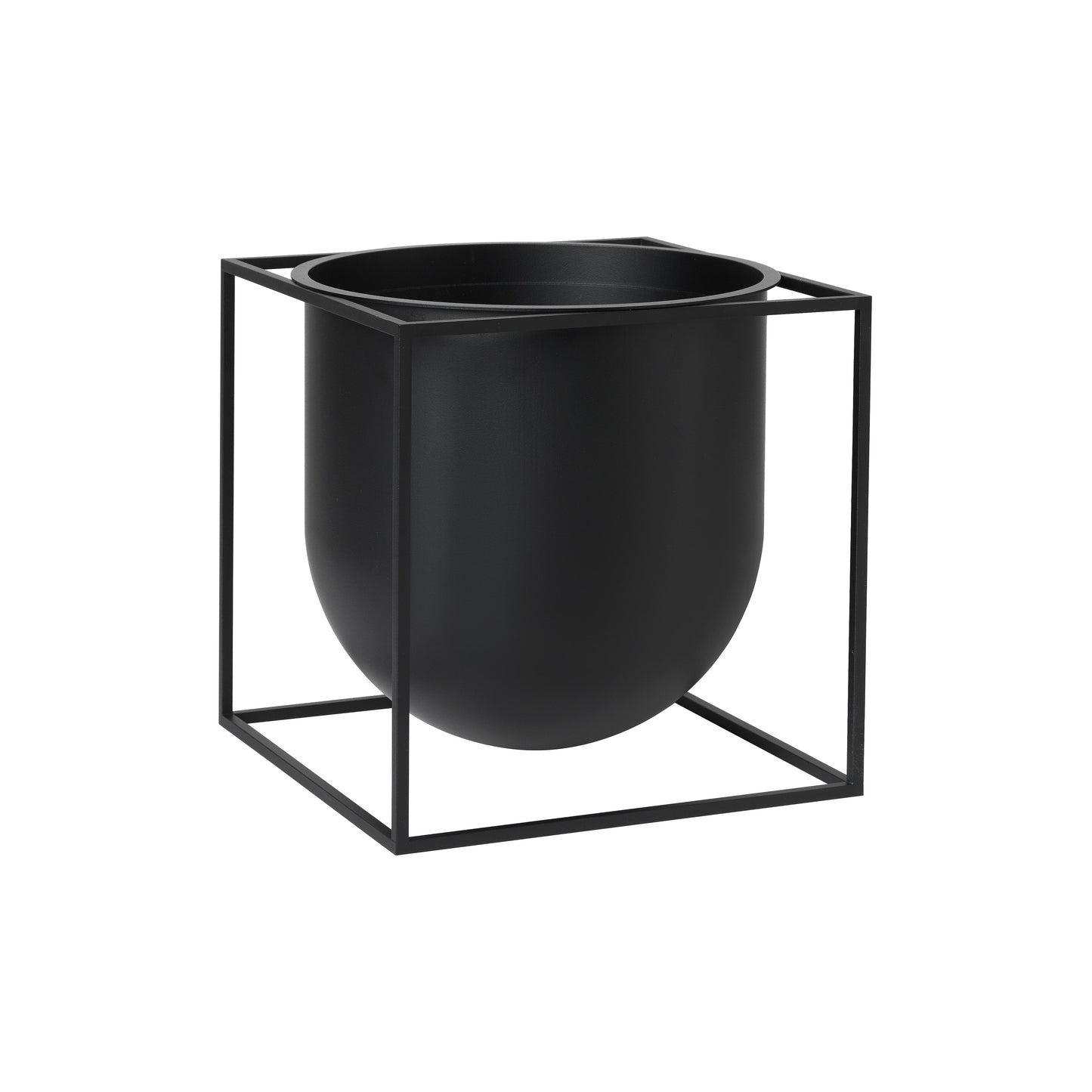 Kubus Flowerpot: Large - 9.1" + Black