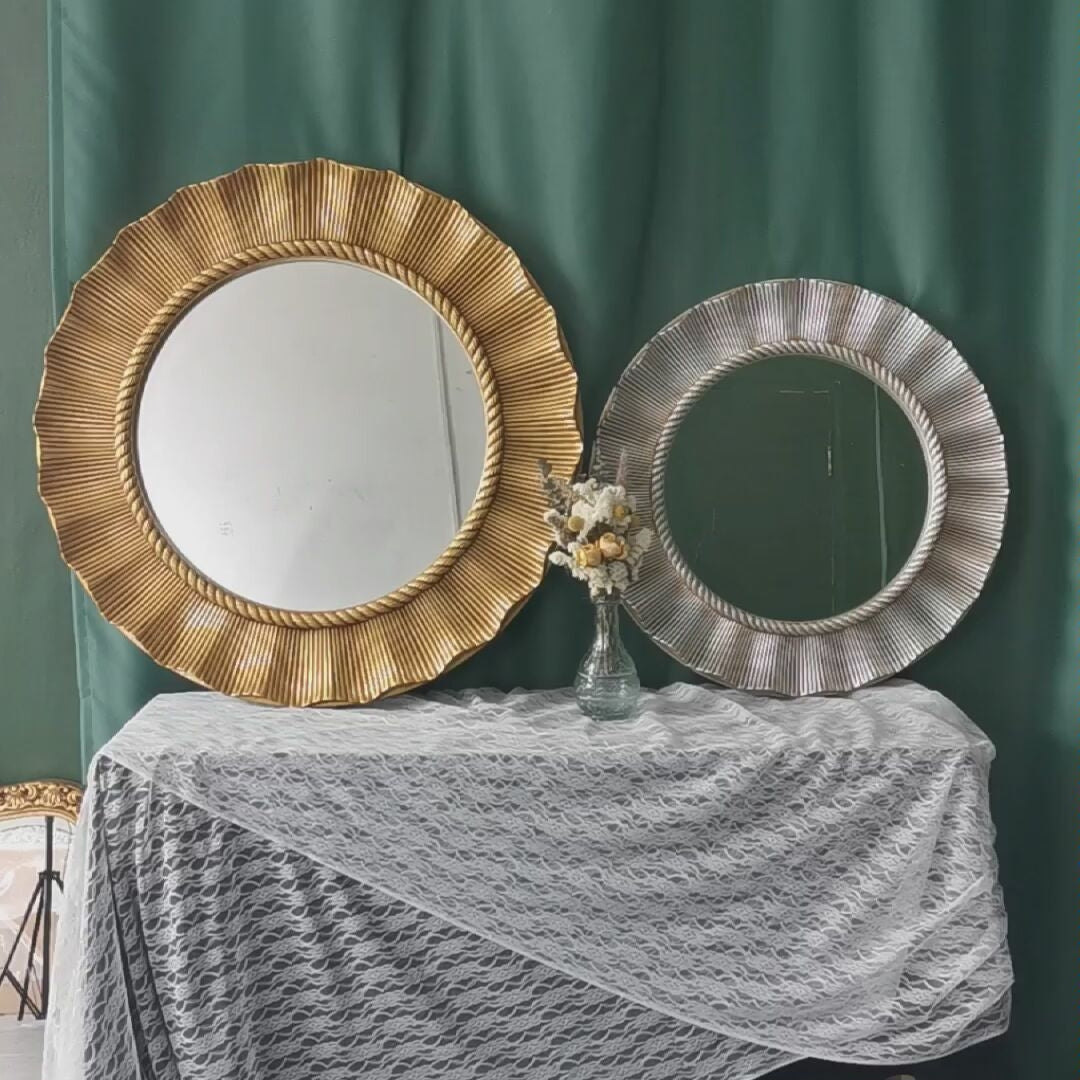 Flashy Round Wall Mirror - Gold