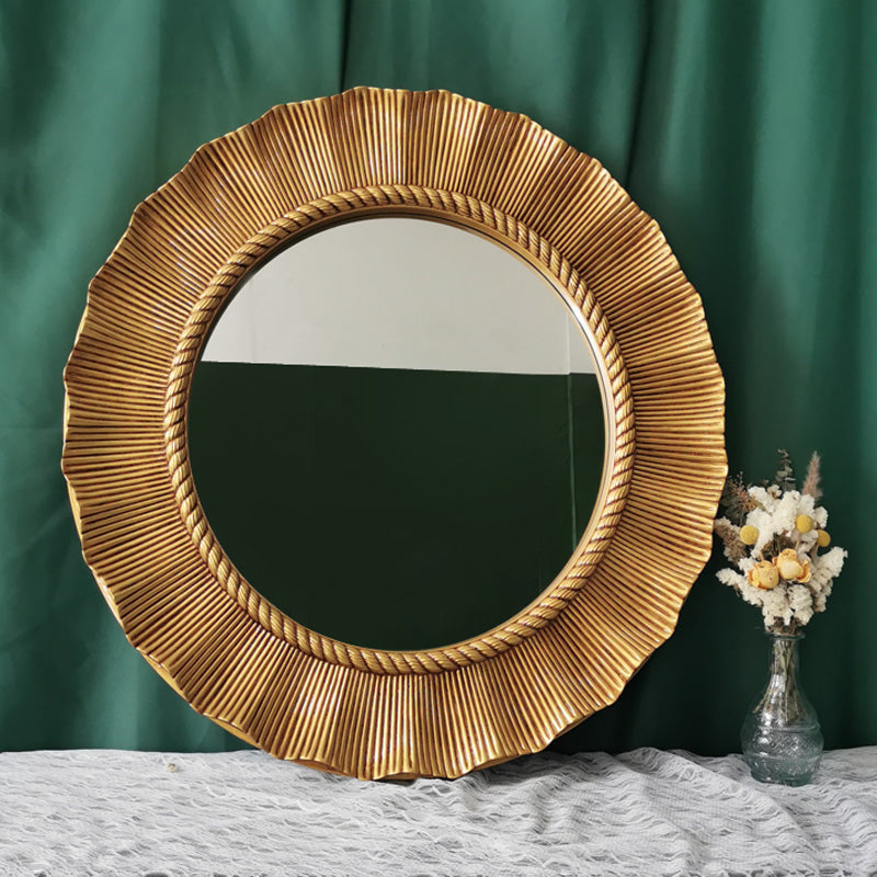 Flashy Round Wall Mirror - Gold