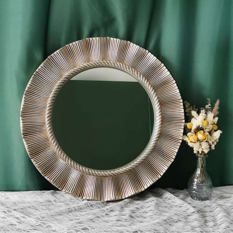 Flashy Round Wall Mirror - Gold
