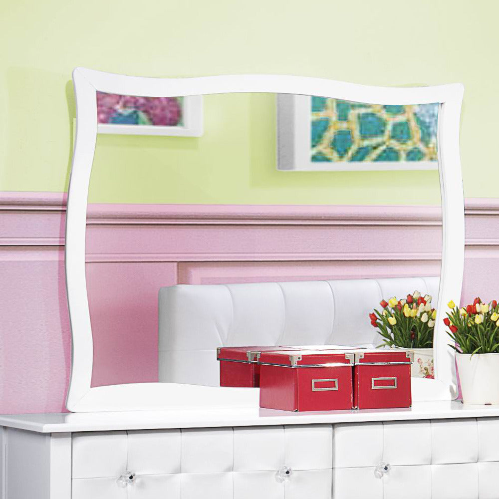 Homelegance Sparkle Rectangular Mirror in White