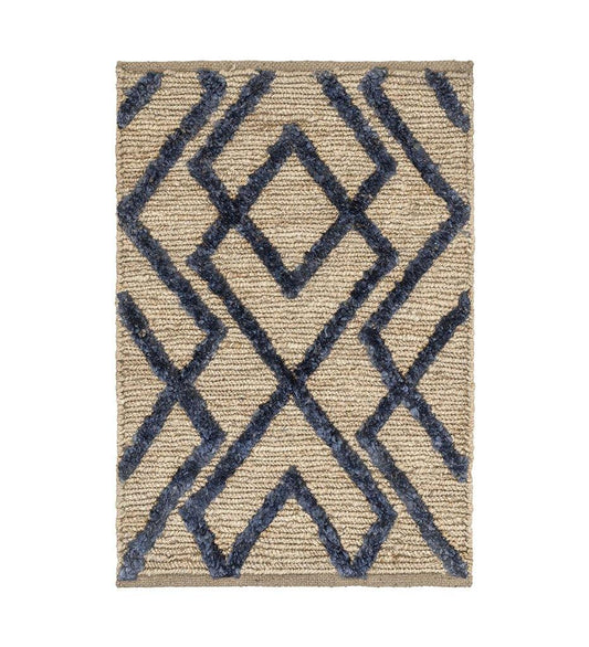 Marco Navy Jute Soumak Woven Rug