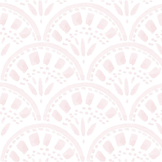 Riley Scallop Blush Pink Wallpaper