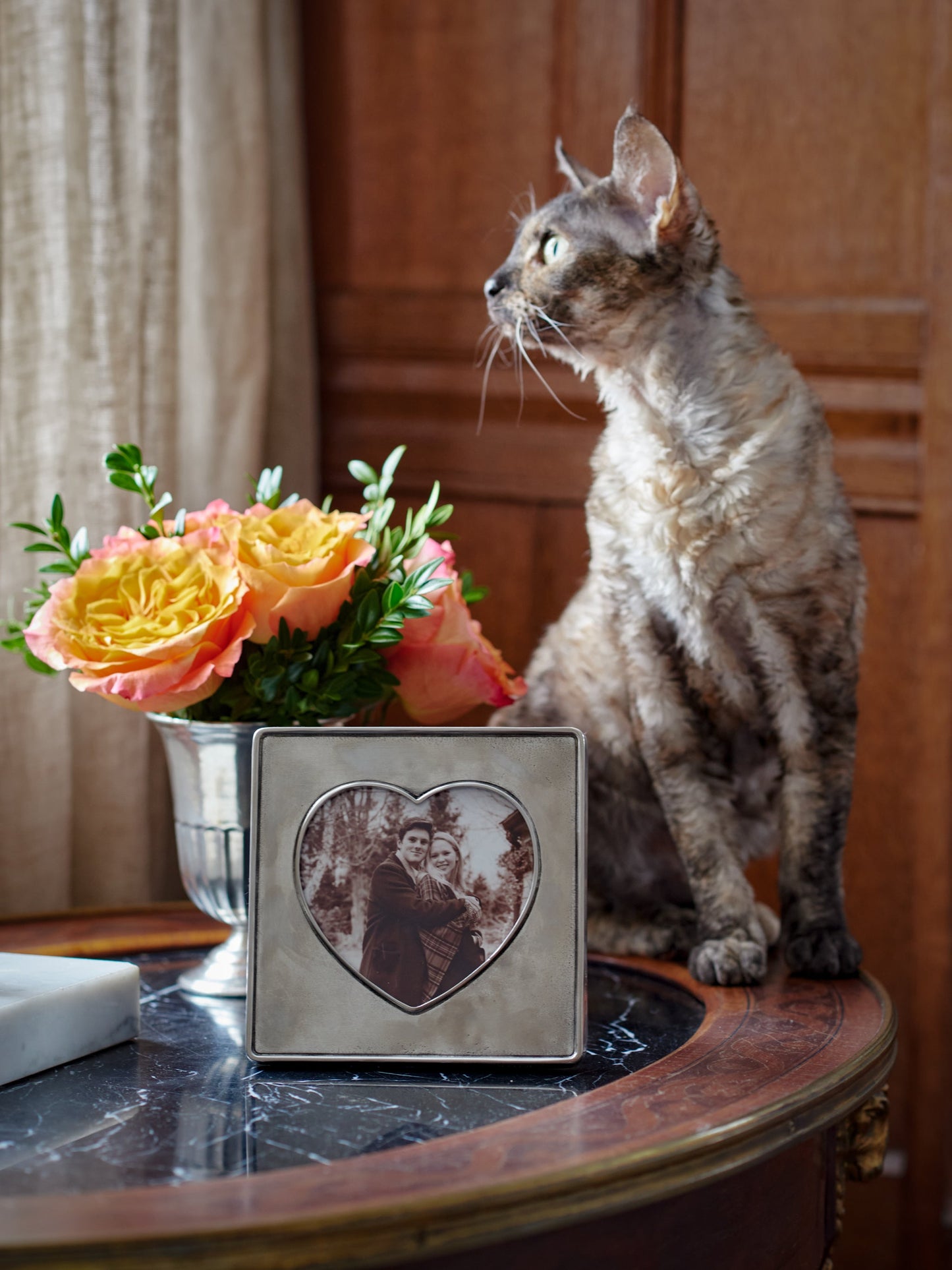 MATCH Pewter Heart In Square Frame