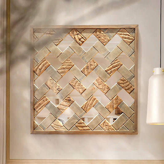 Quatrefoil Wooden Wall Mirror