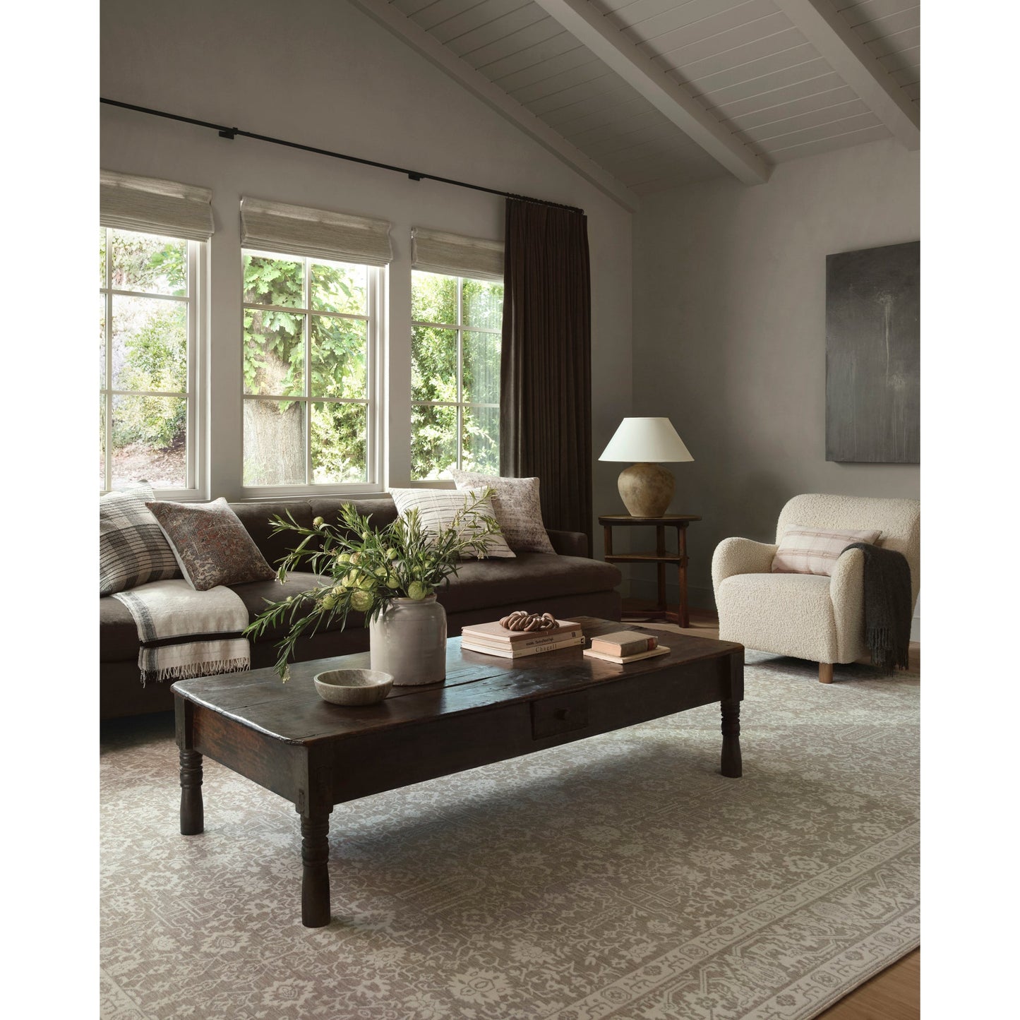 Amber Lewis x Loloi Zuma Rug in Sand/Stone