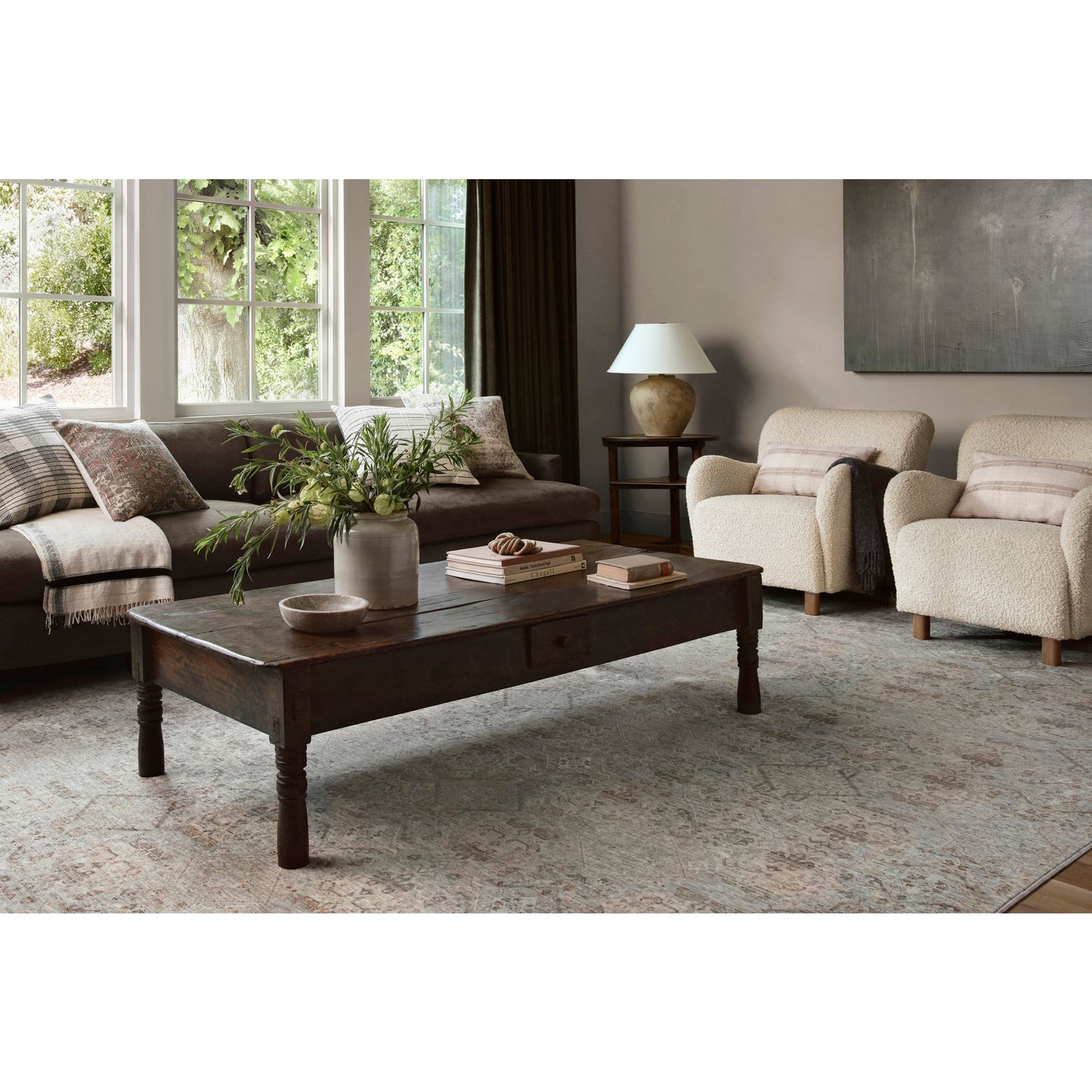 Amber Lewis x Loloi Zuma Rug in Silver/Multi