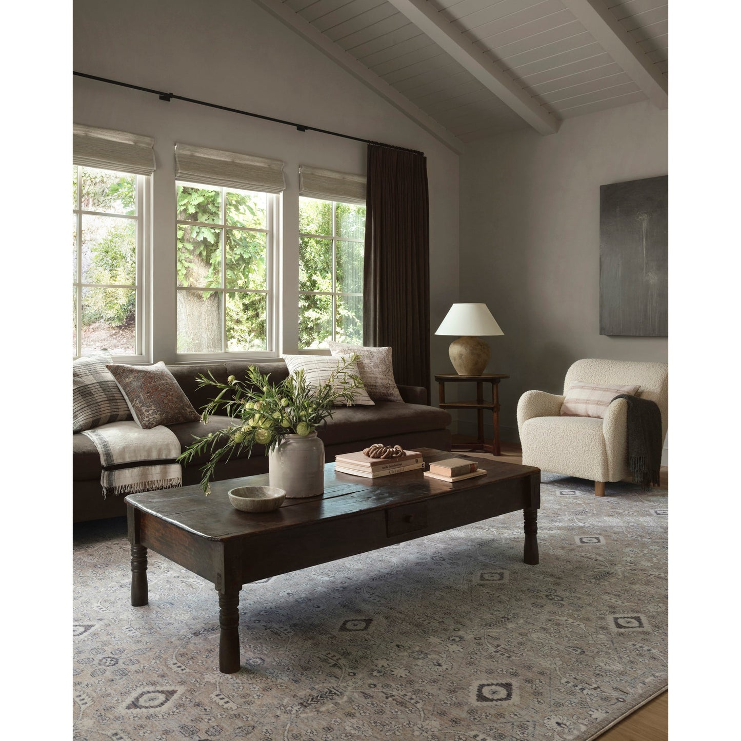 Amber Lewis x Loloi Zuma Rug in Silver/Sky