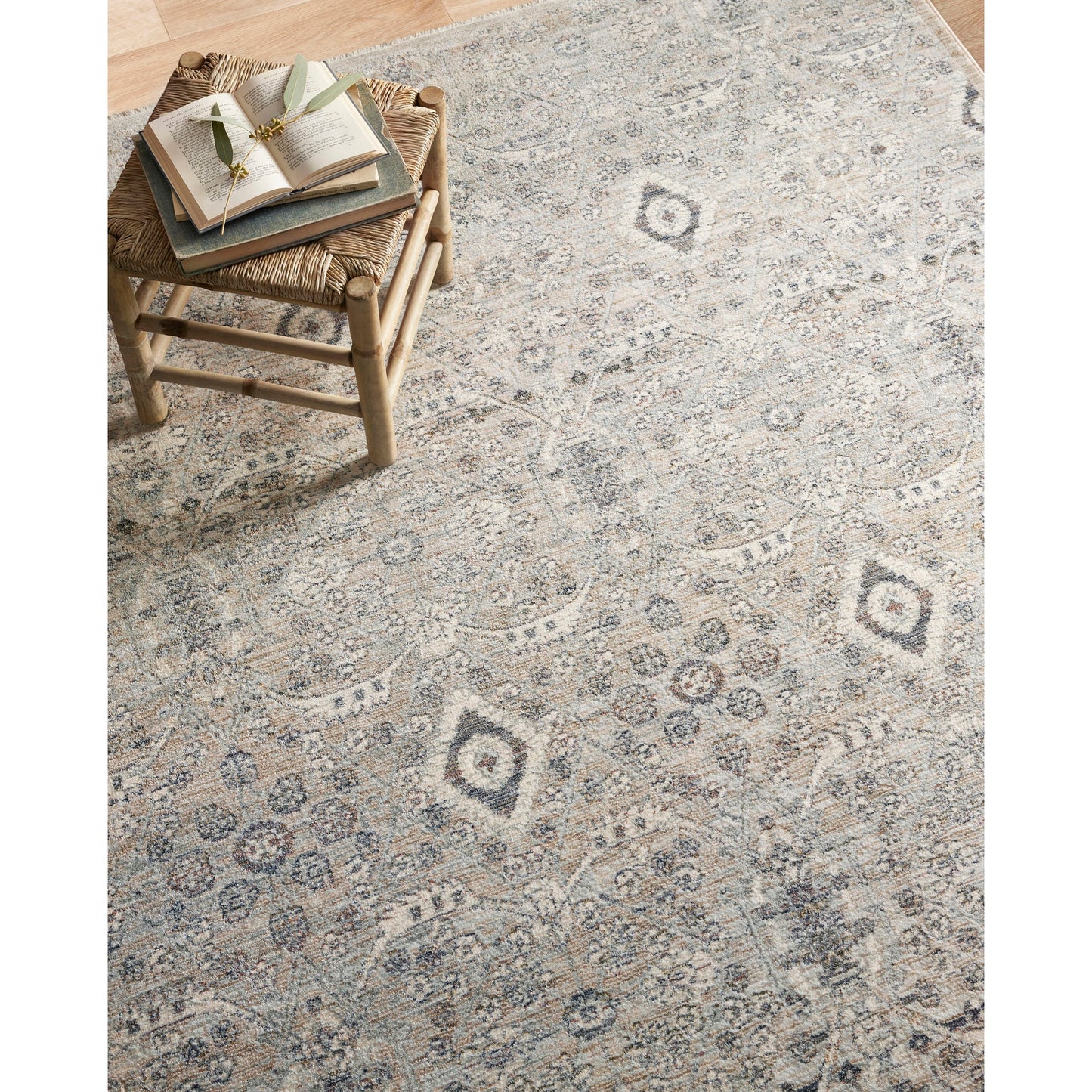 Amber Lewis x Loloi Zuma Rug in Silver/Sky