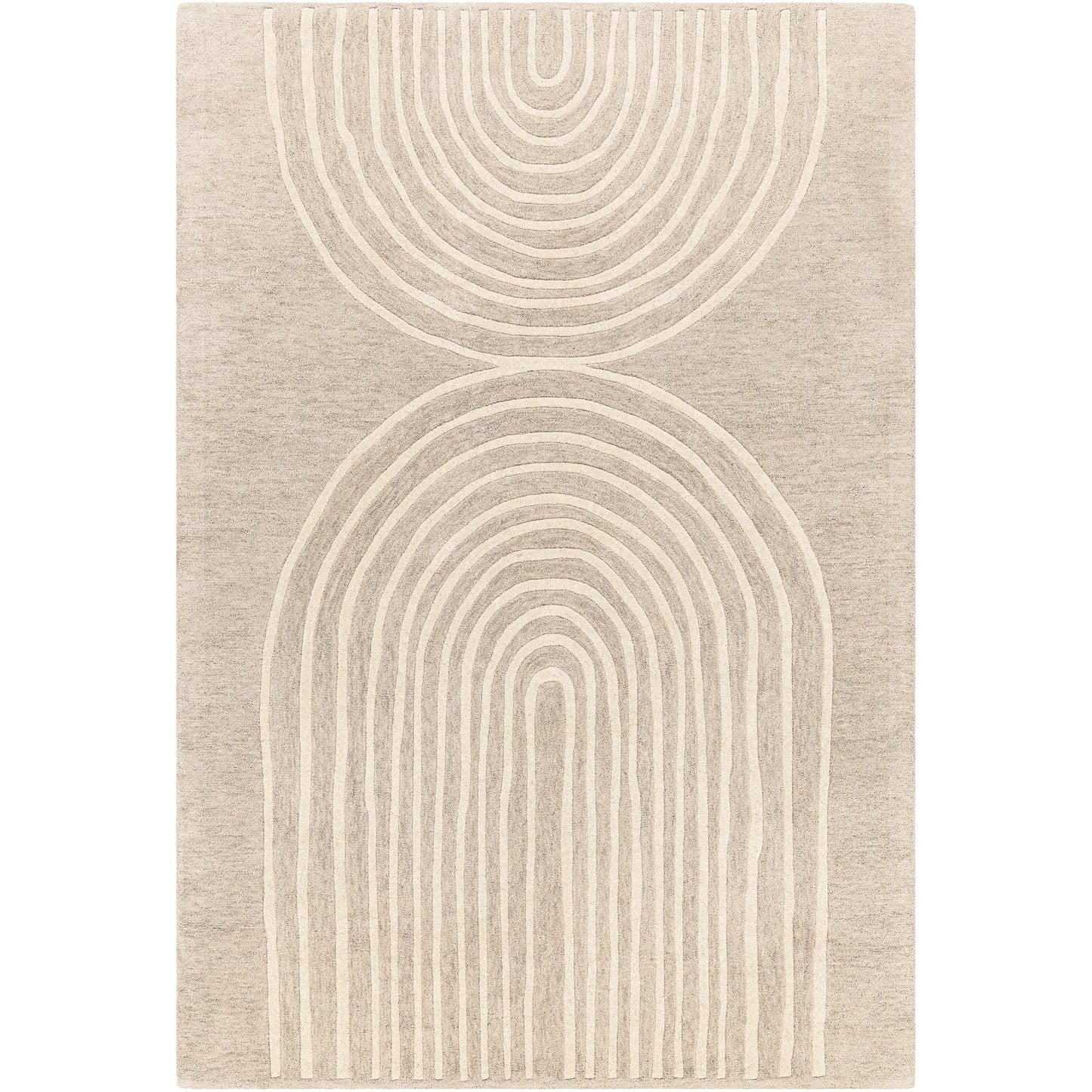 Isla Hand Tufted Wool Rug in Ash/Pearl