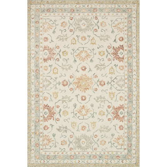 Norabel Rug in Ivory/Rust