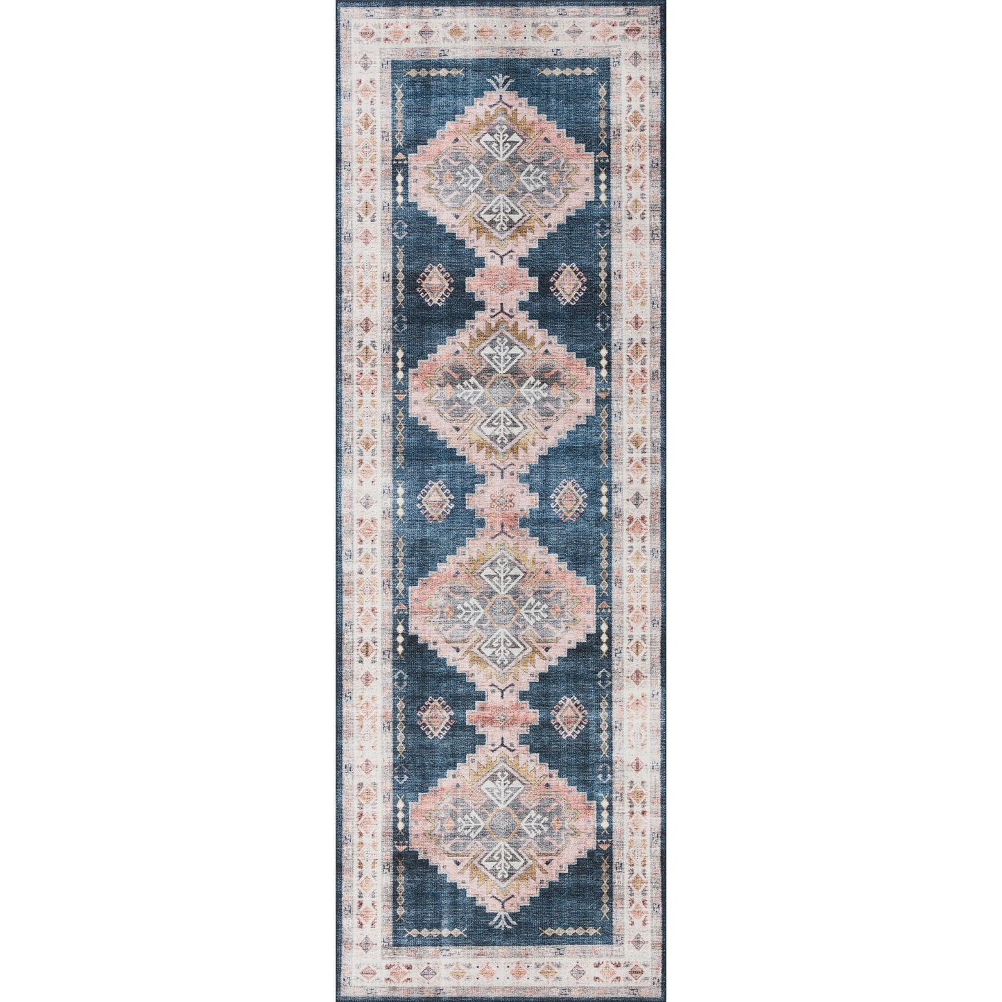 Heidi Rug in Denim/Blush