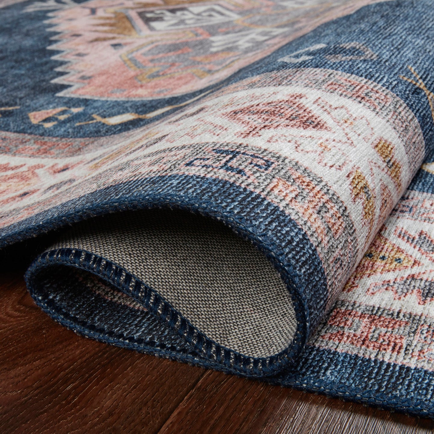 Heidi Rug in Denim/Blush