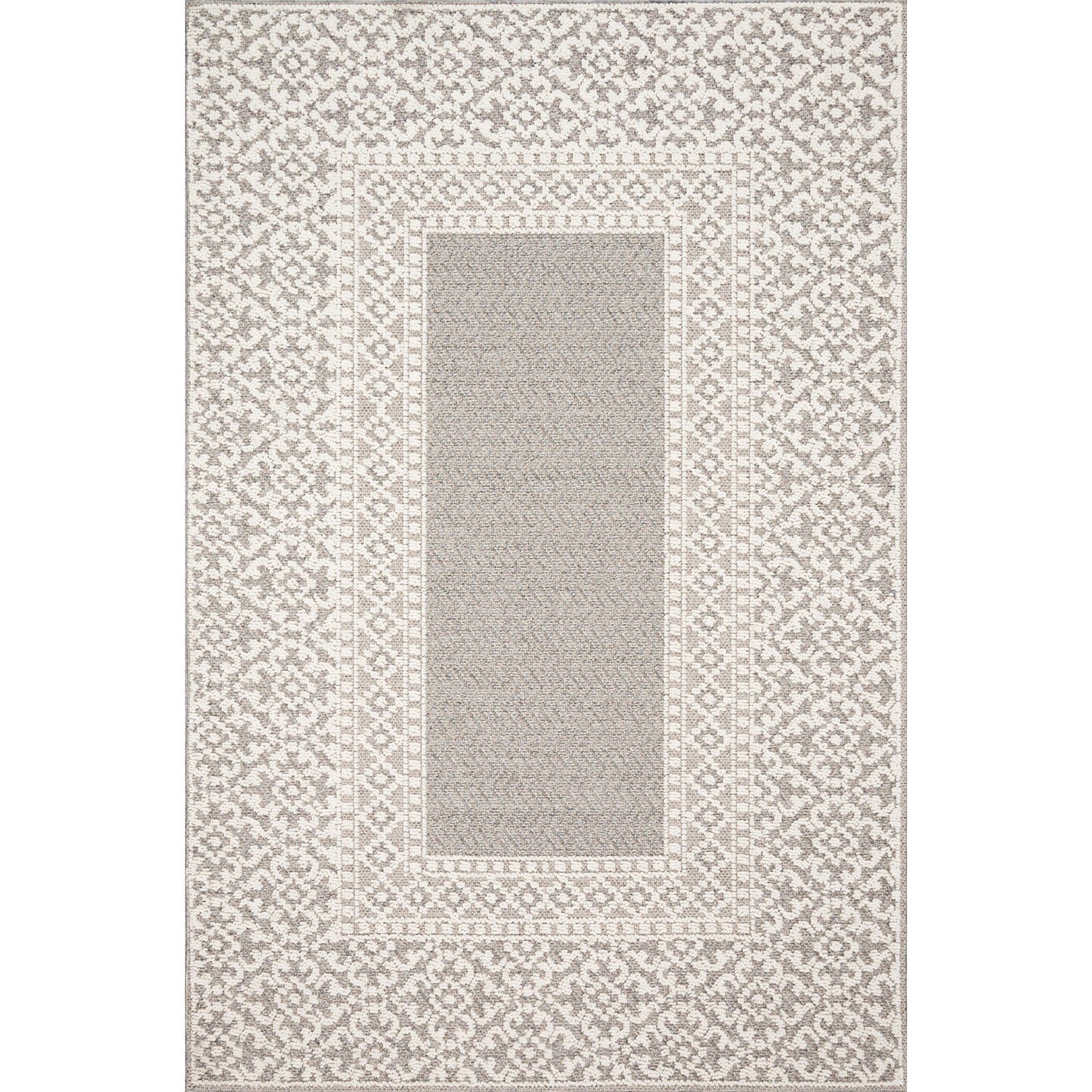 Cole Indoor/Outdoor Rug in Grey/Ivory