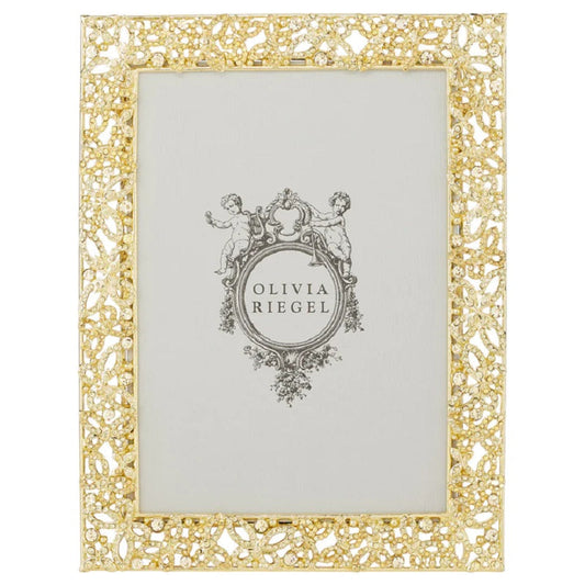 Gold Papillon with Jonquil Crystals Photo Frame, 5" x 7" by Olivia Riegel
