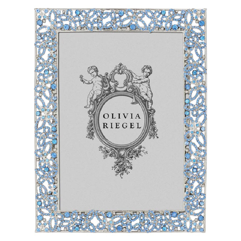 Papillon with Sapphire Crystals Photo Frame, 5" x 7" by Olivia Riegel