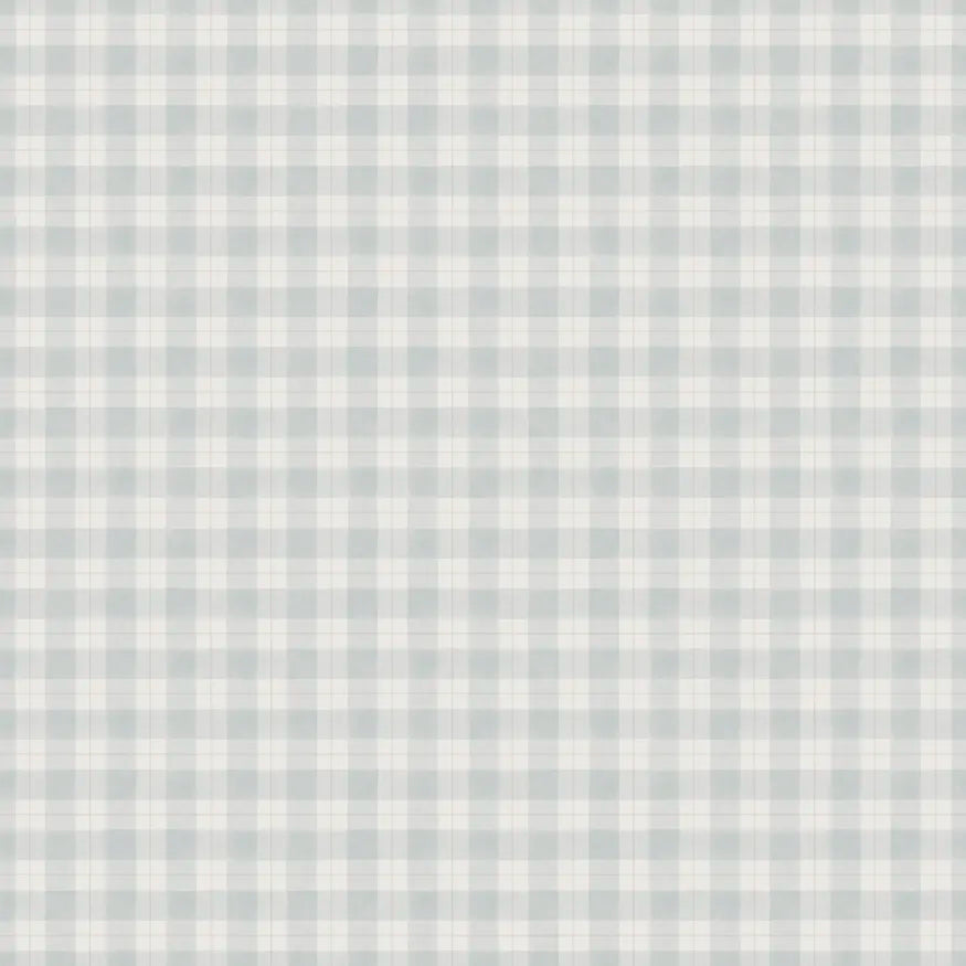 Riley Check Wallpaper in Misty Blue