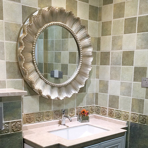 Flashy Round Wall Mirror - Gold
