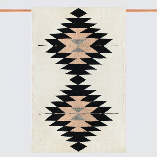 Modern Geometric Rug in Blush