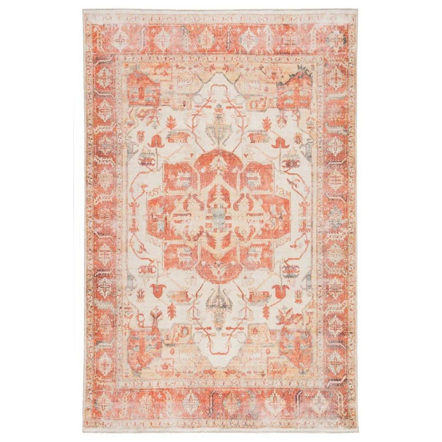 Rhoda Rea Rug in Orange and Gray