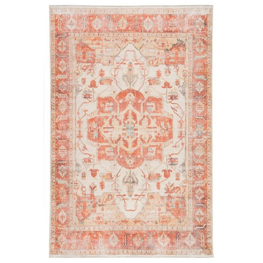 Rhoda Rea Rug in Orange and Gray