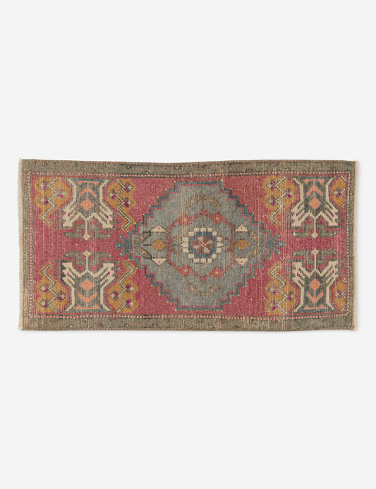 Vintage Turkish Mini Rug No. 113, 1'4" x 3'1"