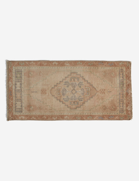 Vintage Turkish Hand-Knotted Wool Mini Rug No. 202, 1'8" x 3'5"