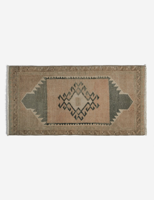 Vintage Turkish Hand-Knotted Wool Mini Rug No. 203, 1'5" x 2'9"