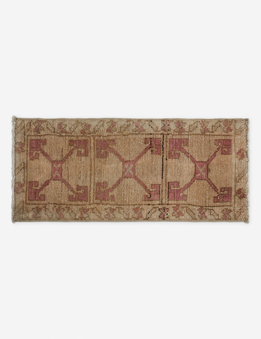 Vintage Turkish Hand-Knotted Wool Mini Rug No. 208, 1'4" x 2'10"