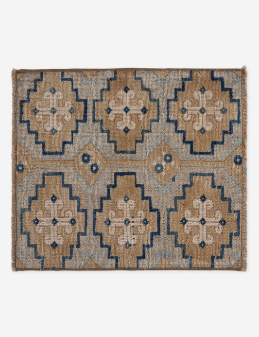 Vintage Turkish Hand-Knotted Wool Mini Rug No. 209, 1'8" x 1'10"