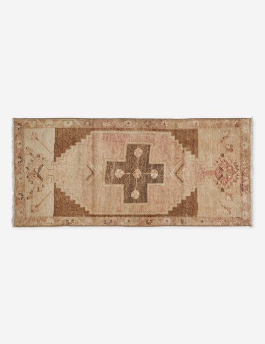 Vintage Turkish Hand-Knotted Wool Mini Rug No. 211, 1'9" x 3'9"