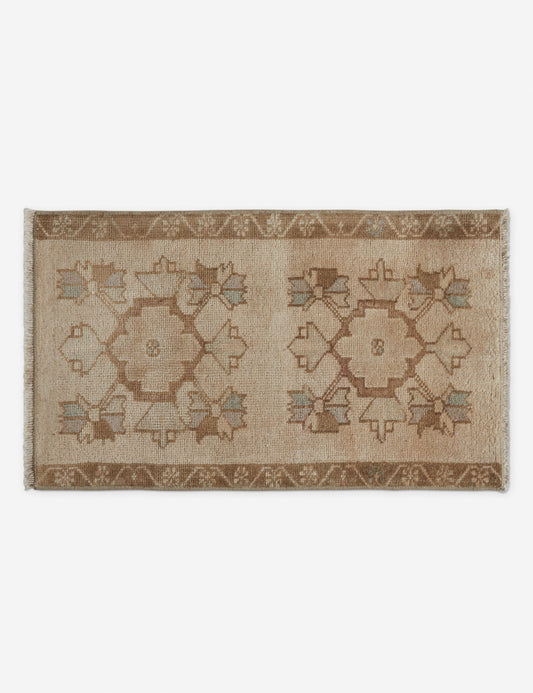 Vintage Turkish Hand-Knotted Wool Mini Rug No. 212, 1'5" x 2'6"