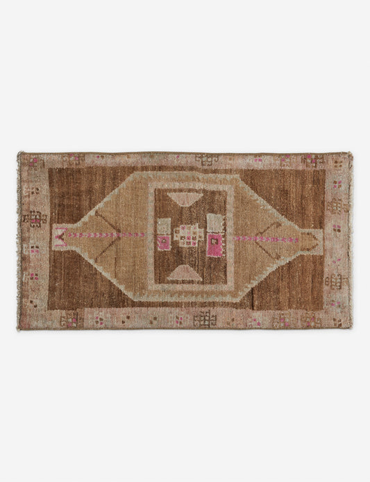 Vintage Turkish Hand-Knotted Wool Mini Rug No. 213, 1'8" x 3'2"