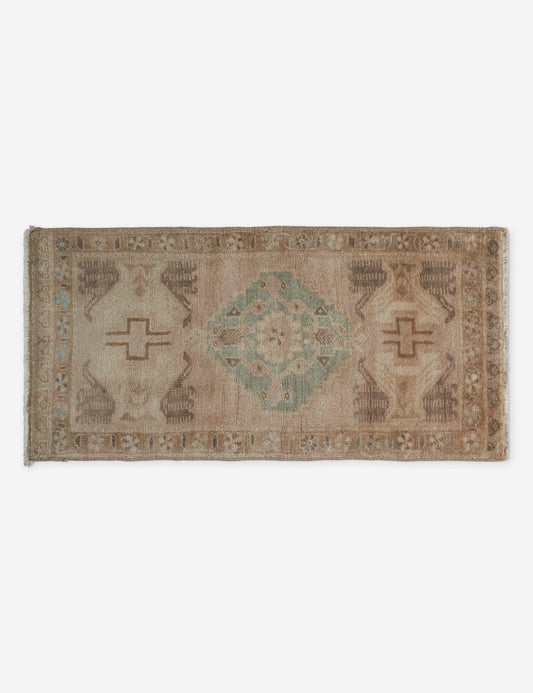 Vintage Turkish Hand-Knotted Wool Mini Rug No. 216, 1'6" x 3'1"