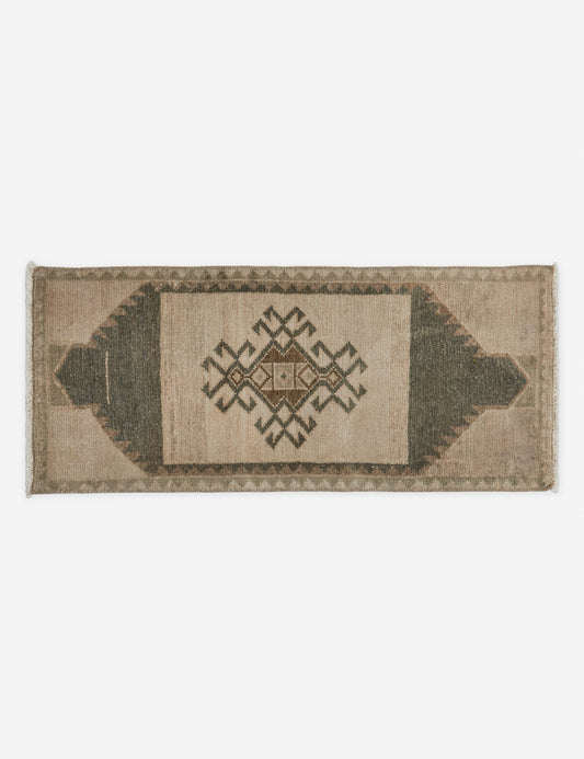 Vintage Turkish Hand-Knotted Wool Mini Rug No. 217, 1'3" x 2'10"