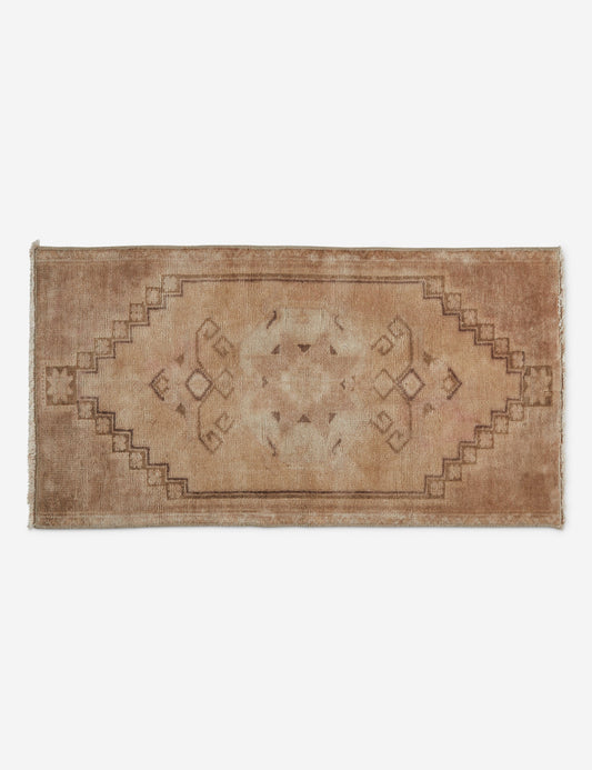 Vintage Turkish Hand-Knotted Wool Mini Rug No. 218, 1'8" x 3'1"