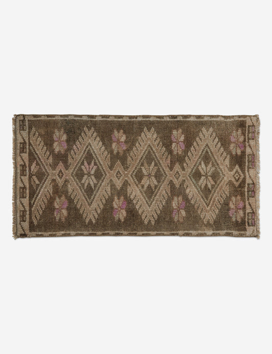 Vintage Turkish Hand-Knotted Wool Mini Rug No. 219, 1'5" x 2'11"