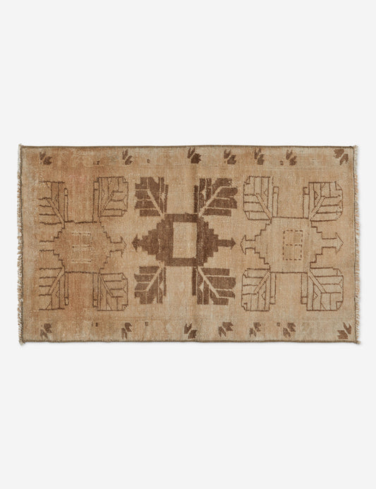 Vintage Turkish Hand-Knotted Wool Mini Rug No. 220, 1'10" x 3'2"