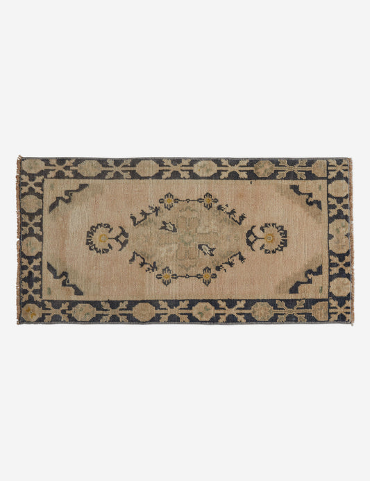 Vintage Turkish Hand-Knotted Wool Mini Rug No. 222, 1'7" x 3'1"