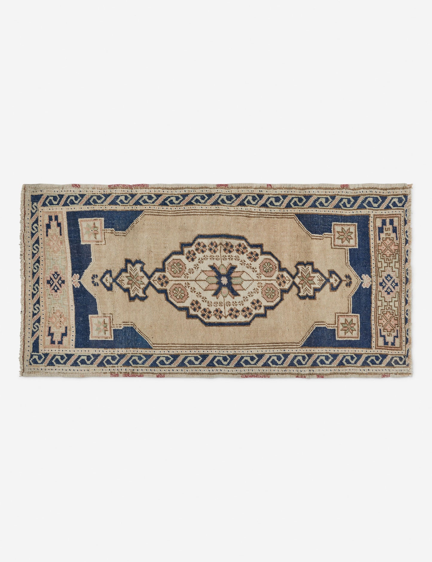 Vintage Turkish Hand-Knotted Wool Mini Rug No. 225, 1'11" x 3'10"