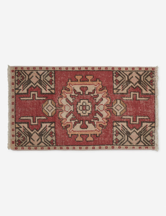 Vintage Turkish Hand-Knotted Wool Mini Rug No. 228, 1'6" x 2'8"