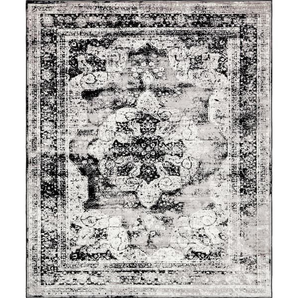 8ft x 10ft Rectangle Area Rug Floor Accent Carpet, Black