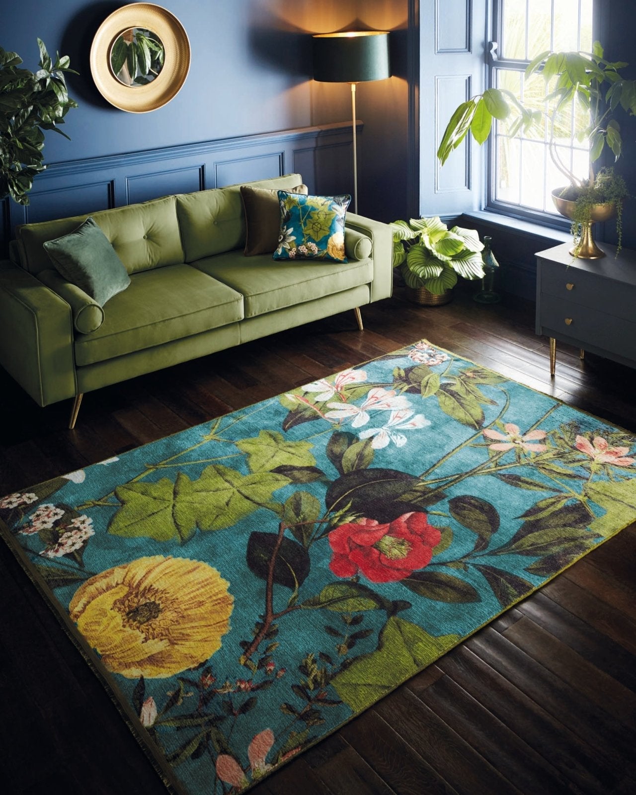 Clarke & Clarke Passiflora Kingfisher Rug